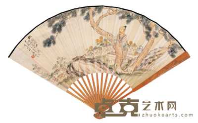 潘琳 丙戌（1946）年作 松菊犹存 成扇 18×50cm